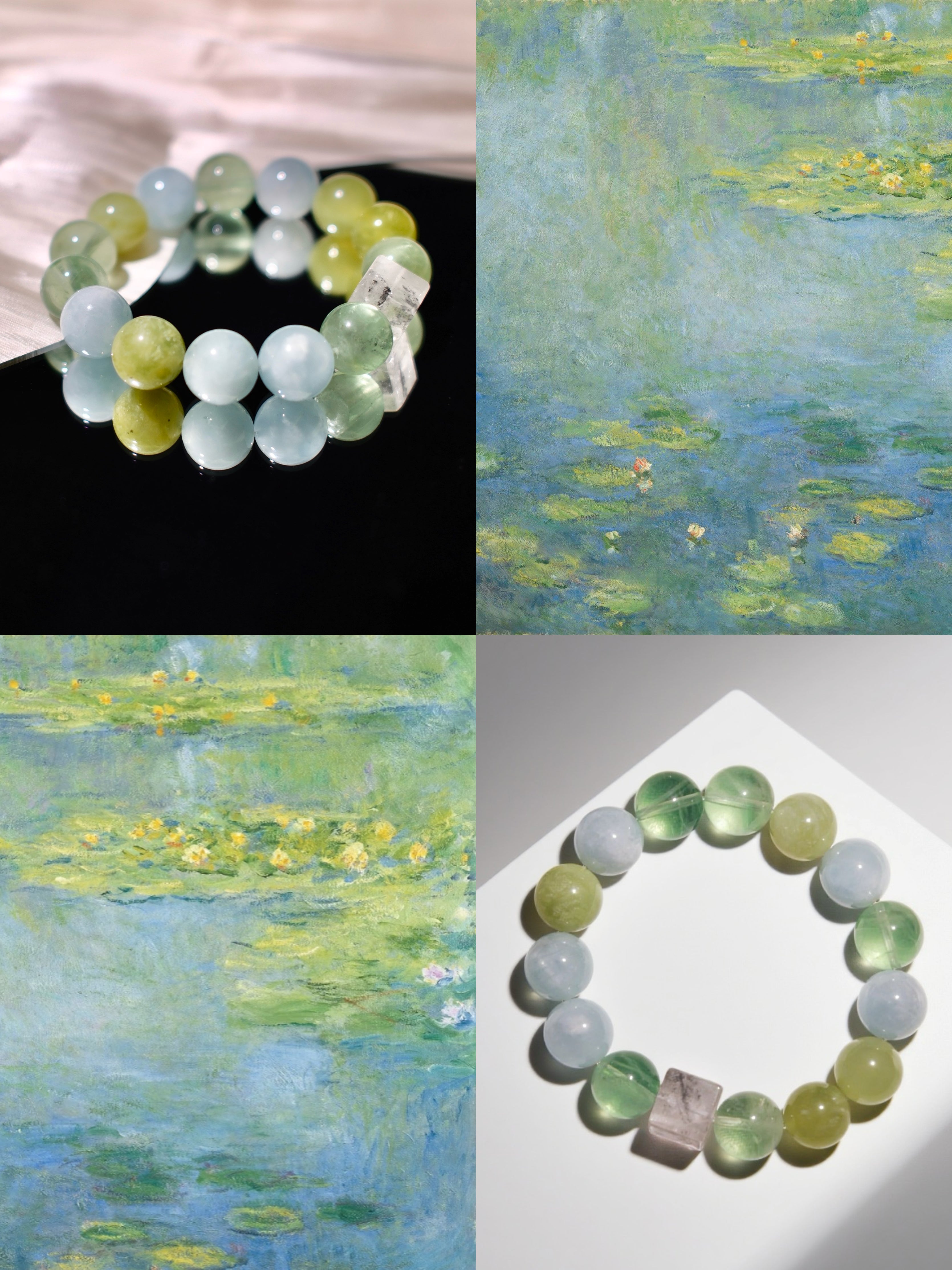 アクセサリー manasena Aquamarine & Fluorite Energy Crystal Bracelet · Lily Haze – ZENITHMANA