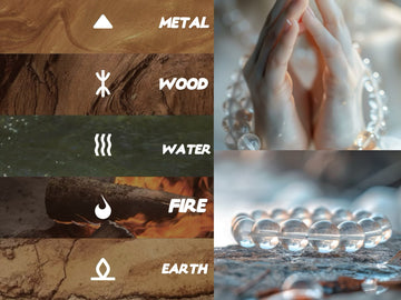 Healing crystal bracelet inspired by the Five Elements | Metal, Wood, Water, Fire, Earth | harmony and intention by ZenithMana
