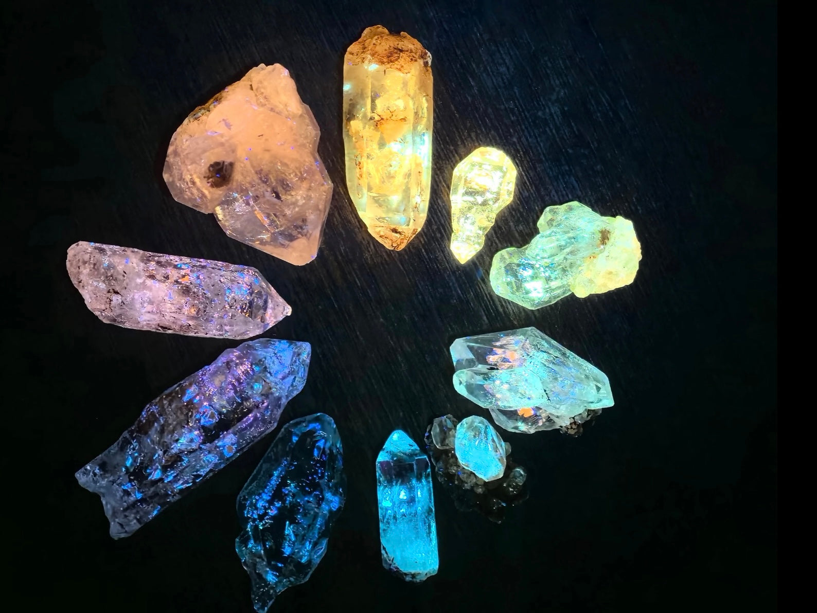 Eight radiant crystals that attract wealth and abundance — the essence of prosperity energy in ZenithMana’s spiritual collection.