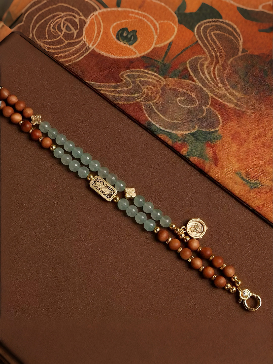 Tibetan Sandalwood & Jade Pendant Necklace – Hanging Cord for Amulets & Pendants