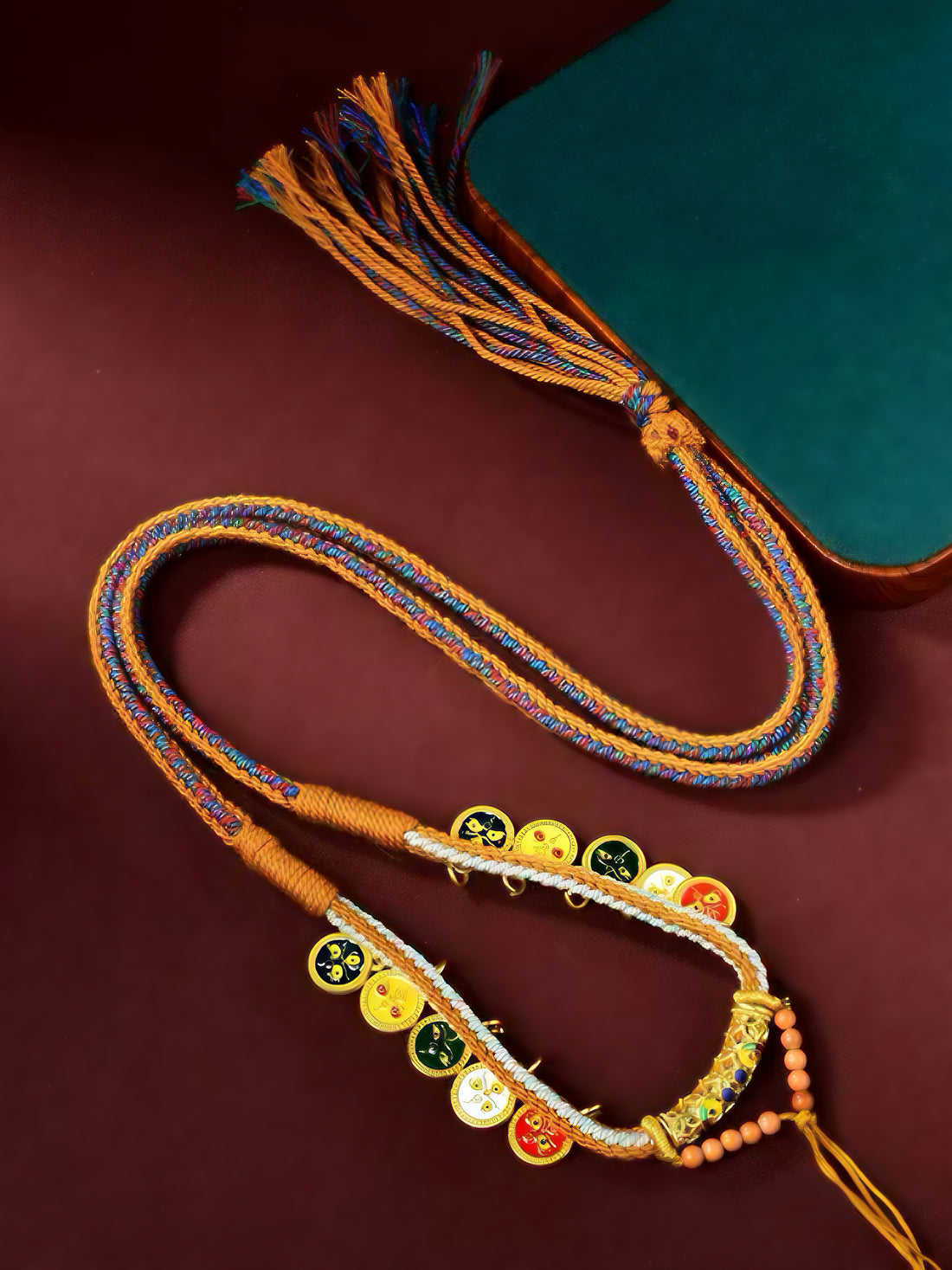 Cotton Adjustable Pendant & Necklace Chain – Tibetan Amulet Hanging Cord