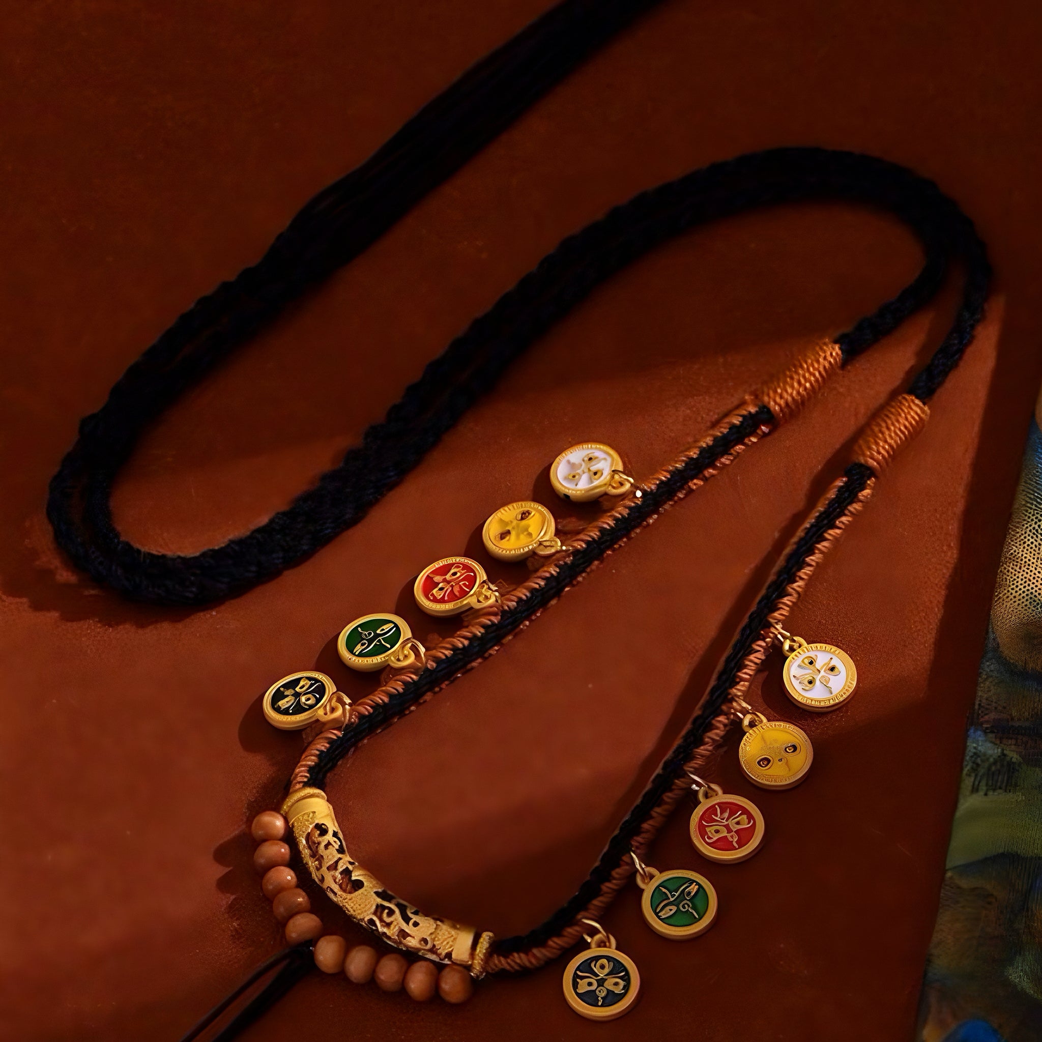 Cotton Adjustable Pendant & Necklace Chain – Tibetan Amulet Hanging Cord