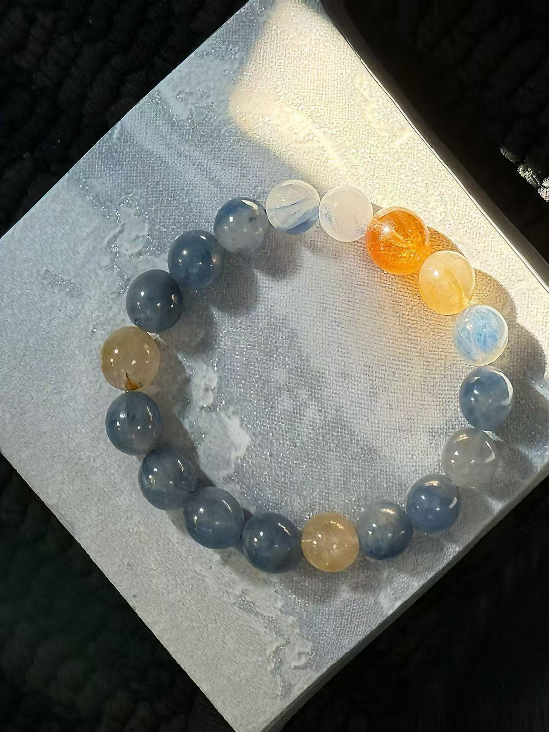 Kyanite & Citrine Energy Crystal Bracelet · Azure Blossom