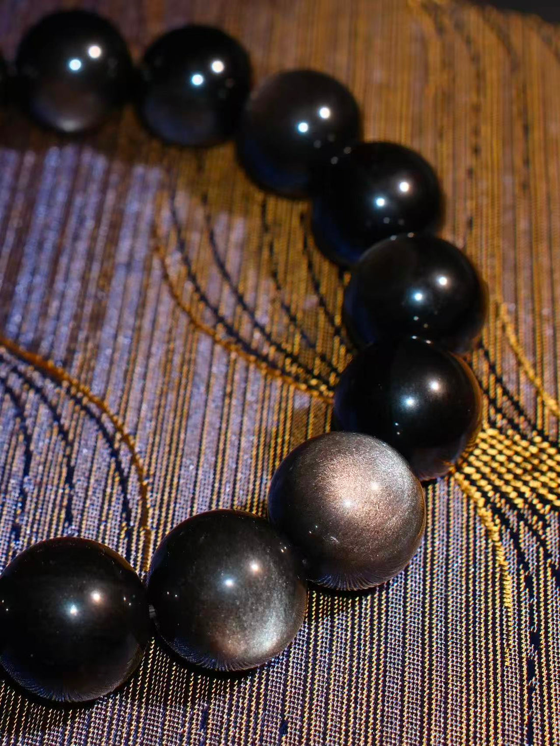 Black Obsidian Power  Crystal Bracelet for Men· Silent Peaks 