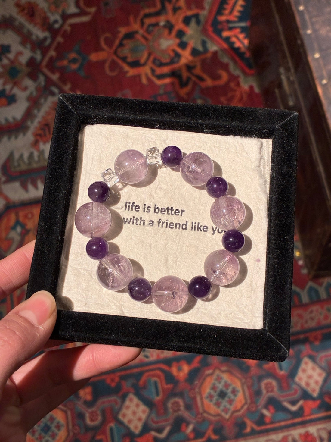 Amethyst Crystal Bracelet for Women, Calm Energy & Focus - Violet Cloud