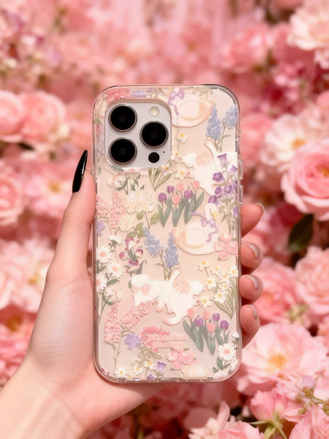 Floral Elegance Phone Case for iPhone 16 15 14 13 12 11 Pro Max - Luxury Aesthetic Flower Clear Cover, Premium Protective & Stylish Gift for Women